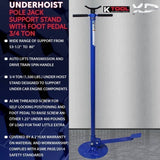 K Tool 3/4 Ton Under Hoist Jack Stand with Pedal