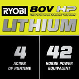 80V Max HP Lithium 54″ Brushless Electric Zero Turn Lawn Mower