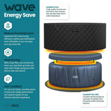 Wave Atlantic 4-Person Round inflatable Hot Tub with integrated Heater and Aquajet Massage System