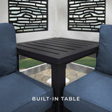 Ridgedale Modern Steel Cabana Pergola with Conversational Seating