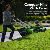 Greenworks 60V 21″ Self Propelled Lawn Mower with (1) 8.0 Ah Battery & Rapid Charger 2546402