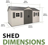Lifetime Legacy 15×8 Plastic Storage Shed Kit w/ Floors