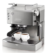 De’Longhi – Espresso Machine with 15 bars of pressure, Milk Frother and removable water tank – Stainless Steel