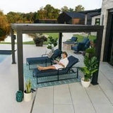 16×12 trenton modern steel pergola with sail shade soft canopy