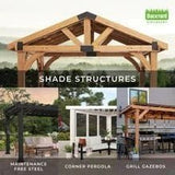 16×12 trenton modern steel pergola with sail shade soft canopy