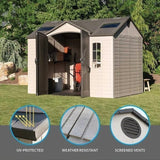 Side 10 ft. W x 8 ft. D Plastic Storage Shed