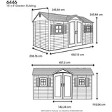 Side entry 15 ft. W x 8 ft. D plastic storage shed with assembly
