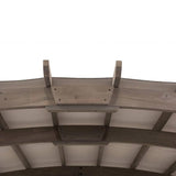 SummerCove 10 ft. x 14 ft. Light Gray Cedar Frame Arched Pergola with Shelves